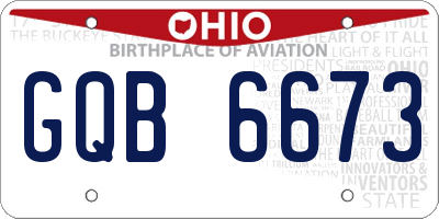 OH license plate GQB6673