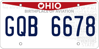 OH license plate GQB6678