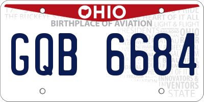 OH license plate GQB6684