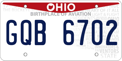 OH license plate GQB6702