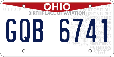 OH license plate GQB6741