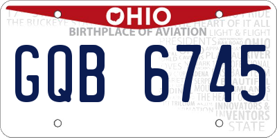 OH license plate GQB6745