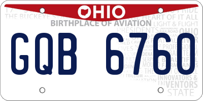OH license plate GQB6760