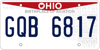 OH license plate GQB6817