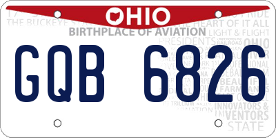 OH license plate GQB6826