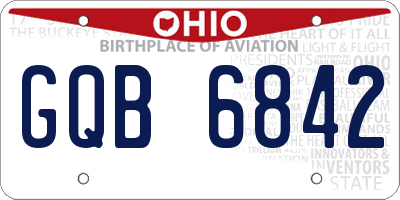 OH license plate GQB6842