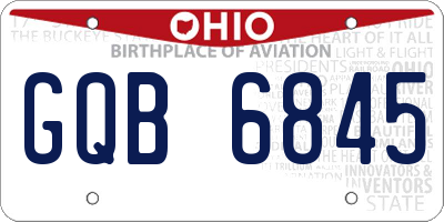 OH license plate GQB6845