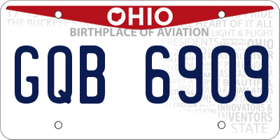 OH license plate GQB6909