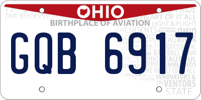 OH license plate GQB6917
