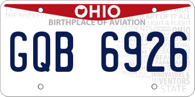 OH license plate GQB6926
