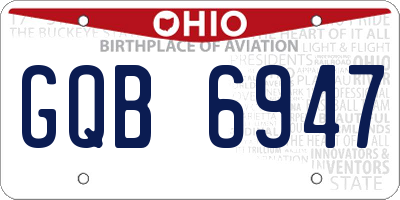 OH license plate GQB6947