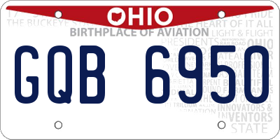 OH license plate GQB6950