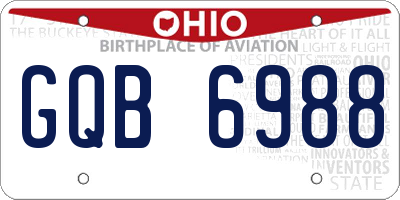 OH license plate GQB6988