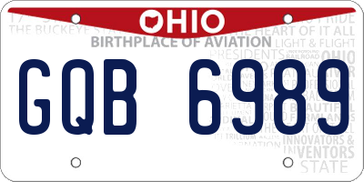 OH license plate GQB6989