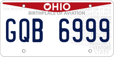 OH license plate GQB6999