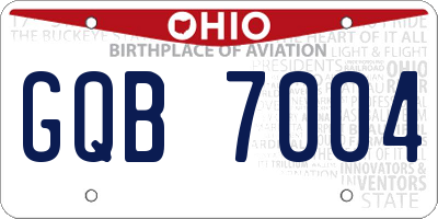 OH license plate GQB7004