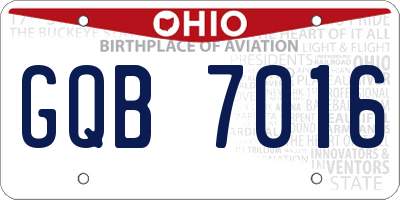 OH license plate GQB7016