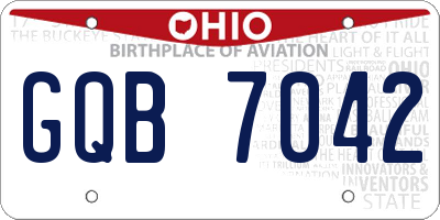 OH license plate GQB7042