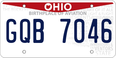 OH license plate GQB7046