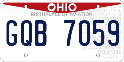 OH license plate GQB7059