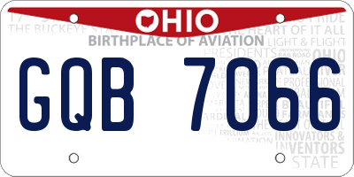 OH license plate GQB7066