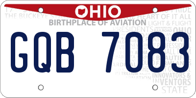 OH license plate GQB7083