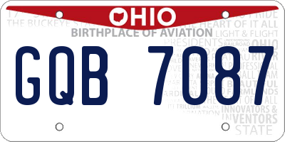 OH license plate GQB7087