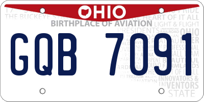 OH license plate GQB7091