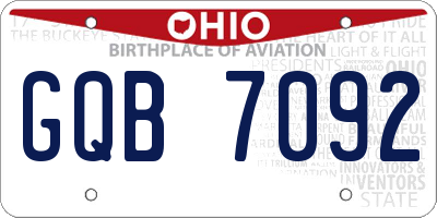 OH license plate GQB7092