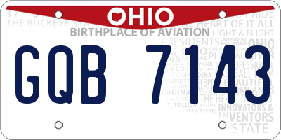 OH license plate GQB7143