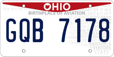 OH license plate GQB7178