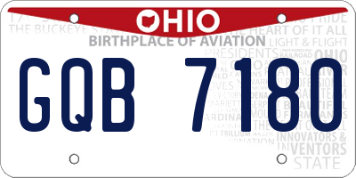 OH license plate GQB7180