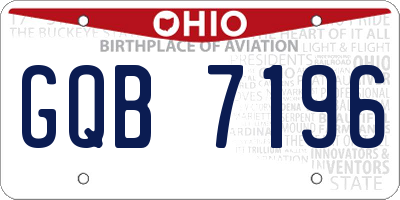 OH license plate GQB7196