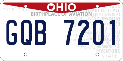 OH license plate GQB7201