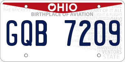 OH license plate GQB7209