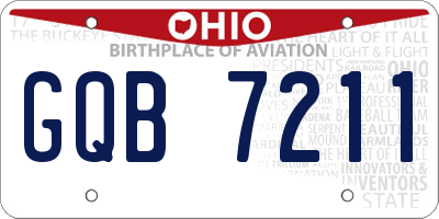 OH license plate GQB7211