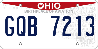 OH license plate GQB7213
