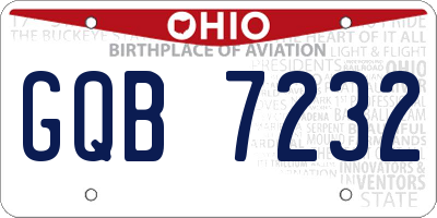 OH license plate GQB7232