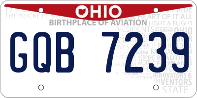 OH license plate GQB7239