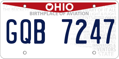 OH license plate GQB7247