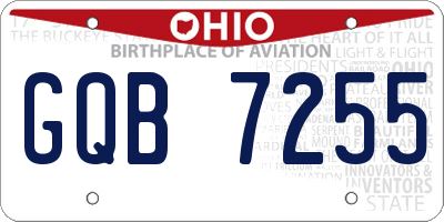 OH license plate GQB7255