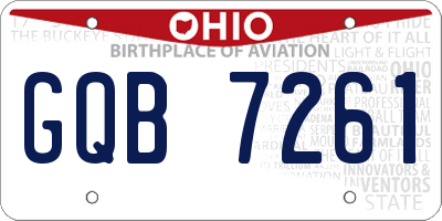 OH license plate GQB7261