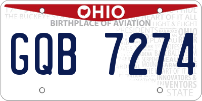 OH license plate GQB7274