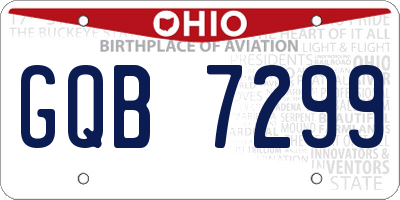 OH license plate GQB7299
