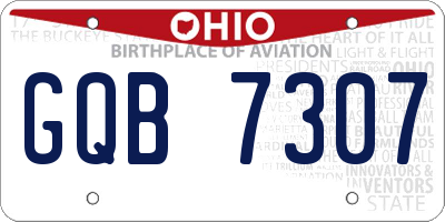 OH license plate GQB7307