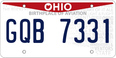 OH license plate GQB7331