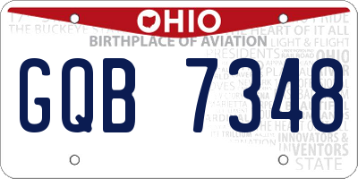 OH license plate GQB7348