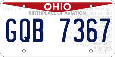 OH license plate GQB7367