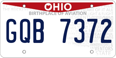 OH license plate GQB7372