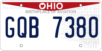 OH license plate GQB7380